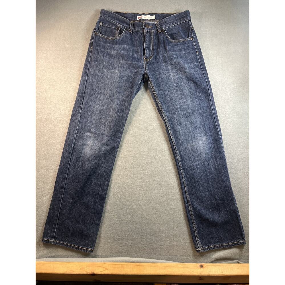 Levi's 505 Regular Fit Dark Blue Denim Jeans for Men, Size 29/29